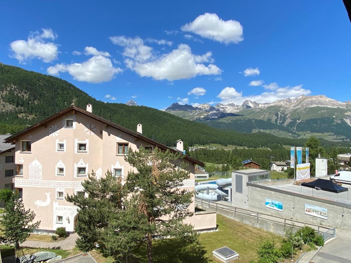 Dachwohnung Im Alpenstil, 60M2 Fuer 2P, Mit Garage - Bm186 Pontresina Exteriör bild